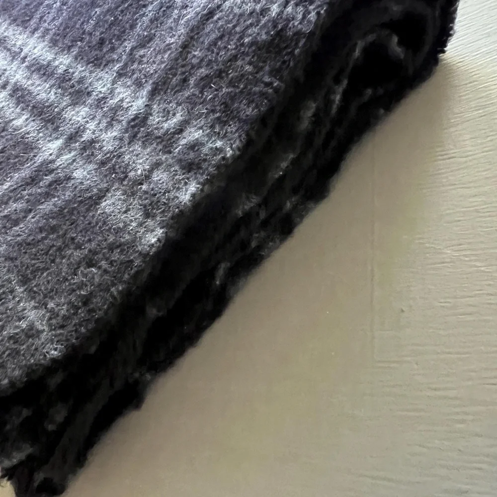 Burberry Scarf in Black and Charcoal Gray